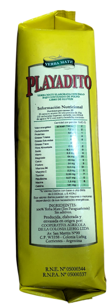 YERBA MATE PLAYADITO C/PALO 500gr - YERBA MATE PLAYADITO MIT STÄBCHEN 500 g